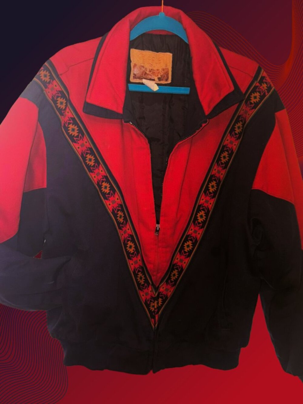 Cripple Creek by Circle S vintage Insulated Full Zip Bomber southwestern Aztec